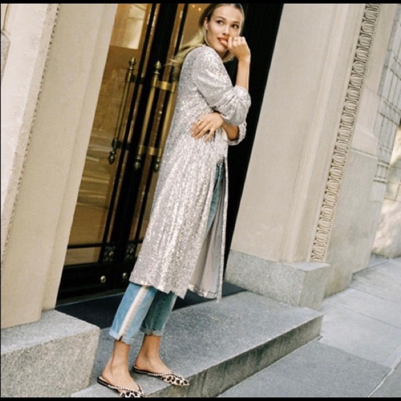 ♥️ SOLD ♥️ NWT Anthropologie Sequin Duster Jacket - S - Picture 4 of 7